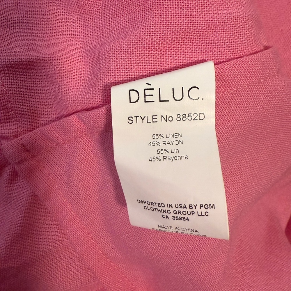 Deluc Pink Wrap Ruffled Linen Sundress - Picture 5 of 8